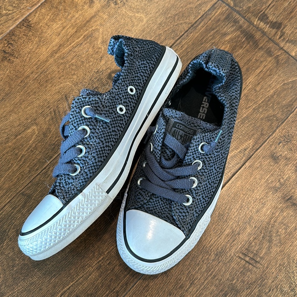 Blue slip on converse all stars